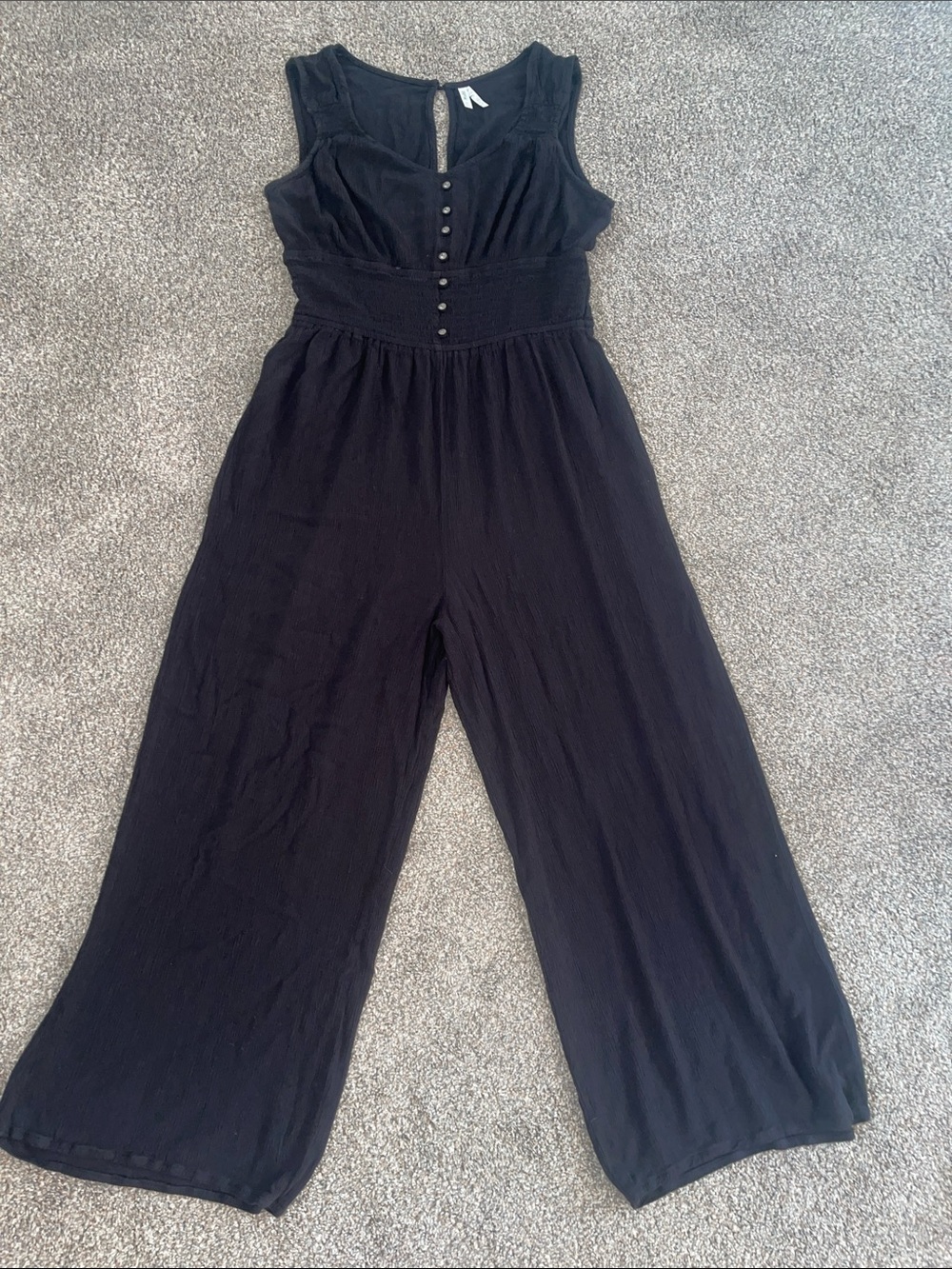 Mudd Black Sleeveless Wide-Leg Jumpsuit